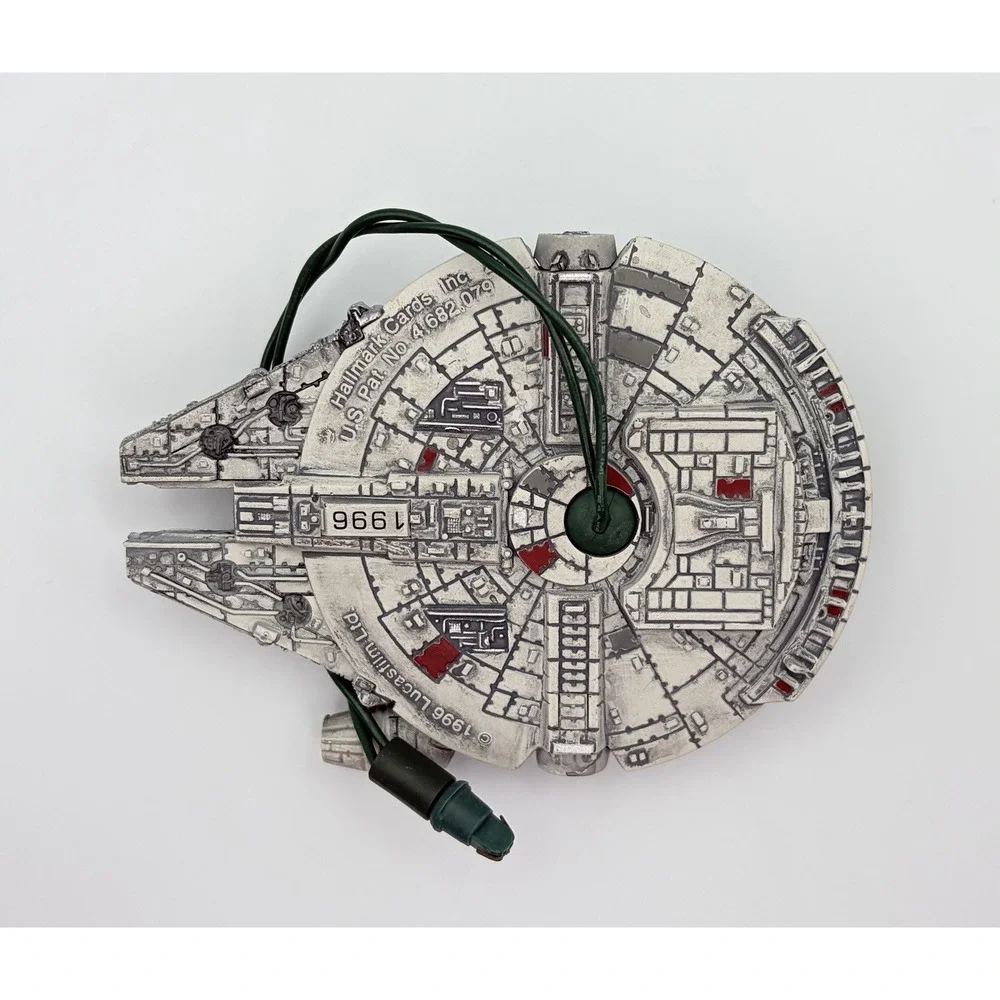 1996 Hallmark Keepsake Ornament Star Wars Millennium Falcon Magic Light Vintage